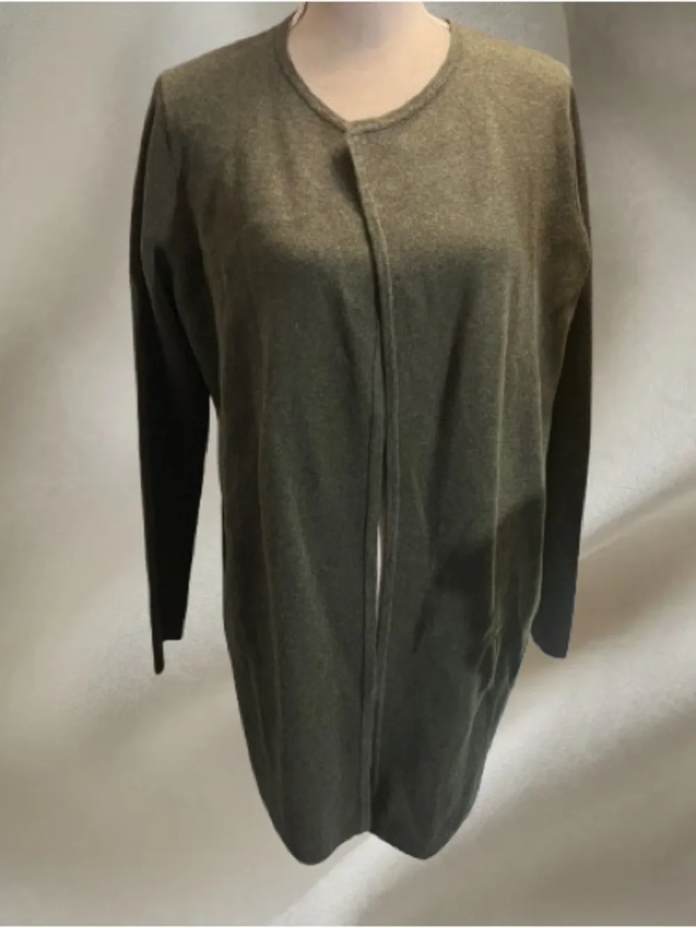 J.Crew Re-Imagined Vanessa Long Open Front Cardigan Sweater Olive Green S NWT